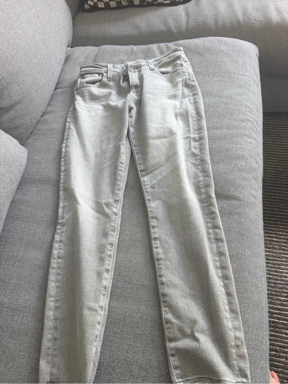 Ag Adriano Goldschmied Light Gray Skinny Jeans